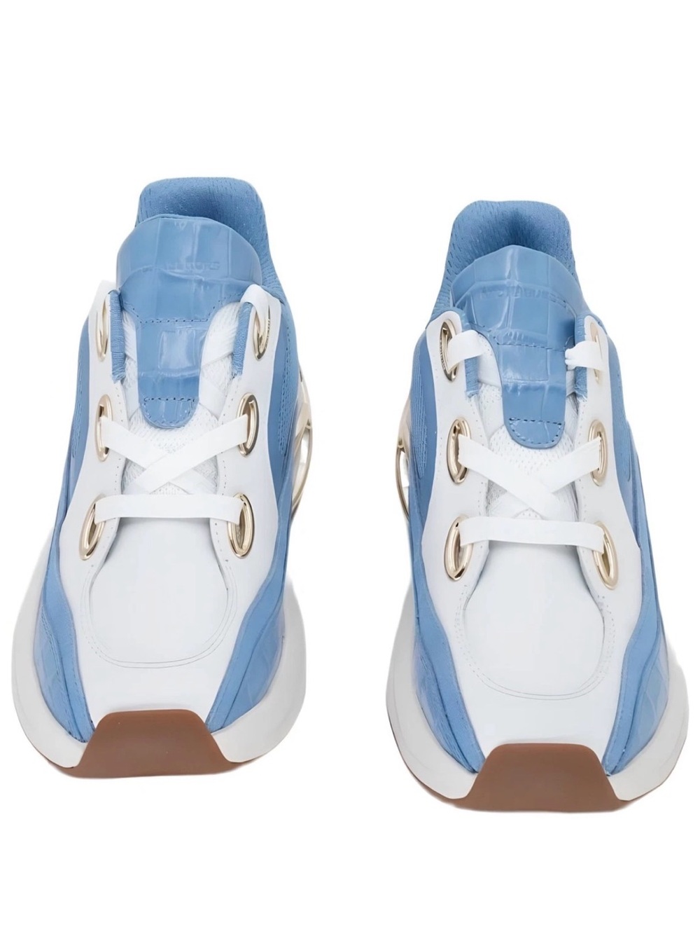 Michael Kors Women's Light Blue and White Platform Sneakers - Picture 3 of 7